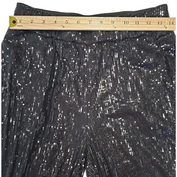 Cara Santana For Nine West Black Sequins Jogger Pants Sz M Festive Glam Holiday - Picture 6 of 9